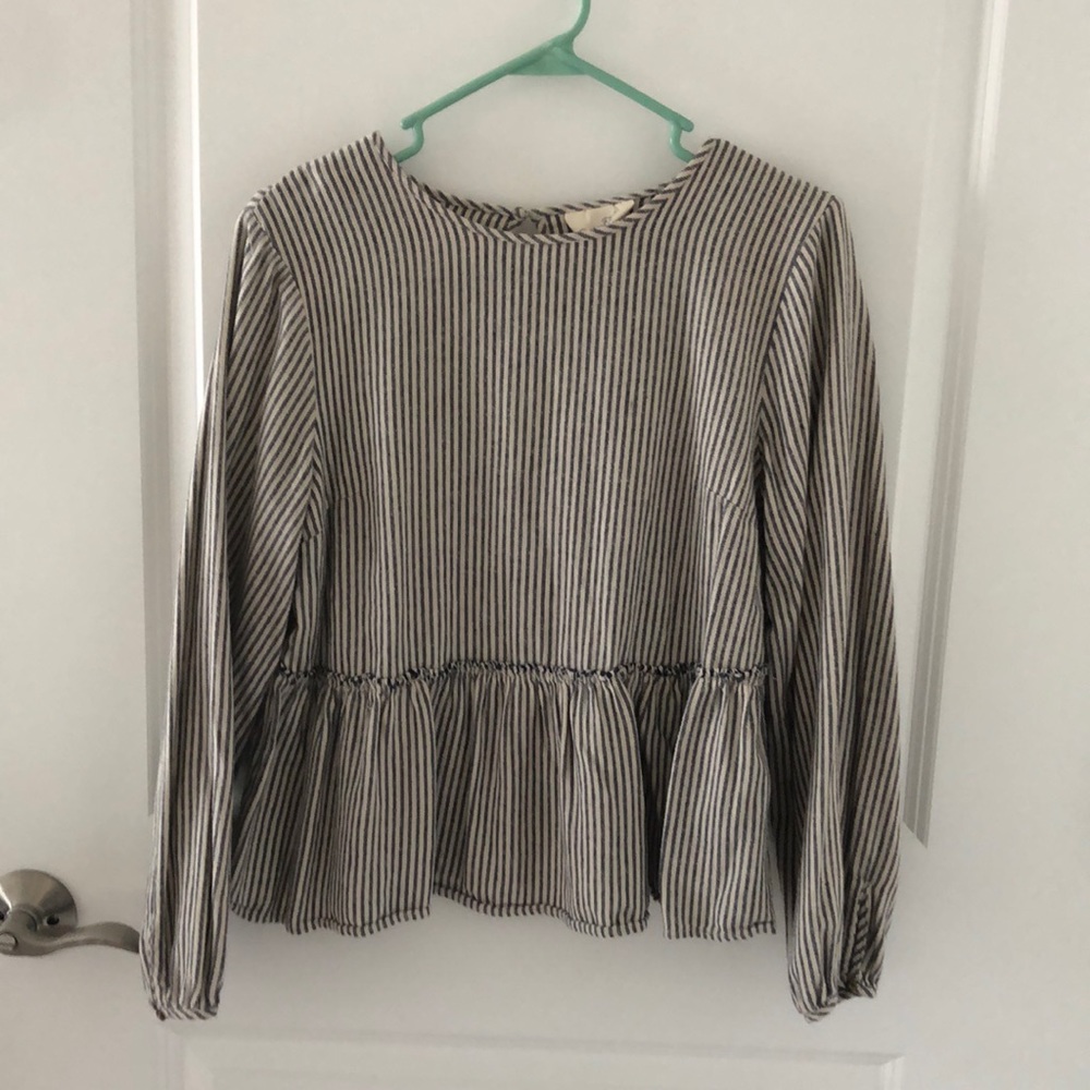 Flannel Peplum Top